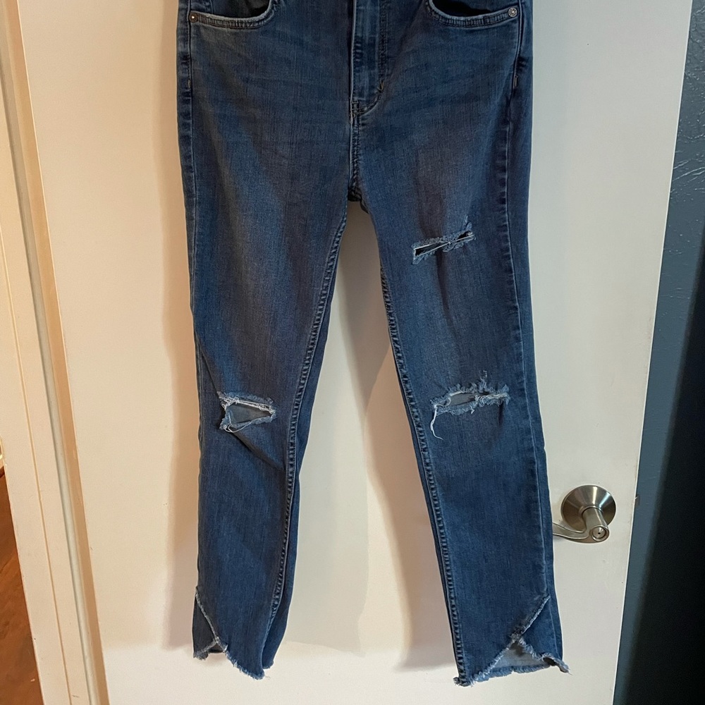 Distressed free people jeans. Worn once